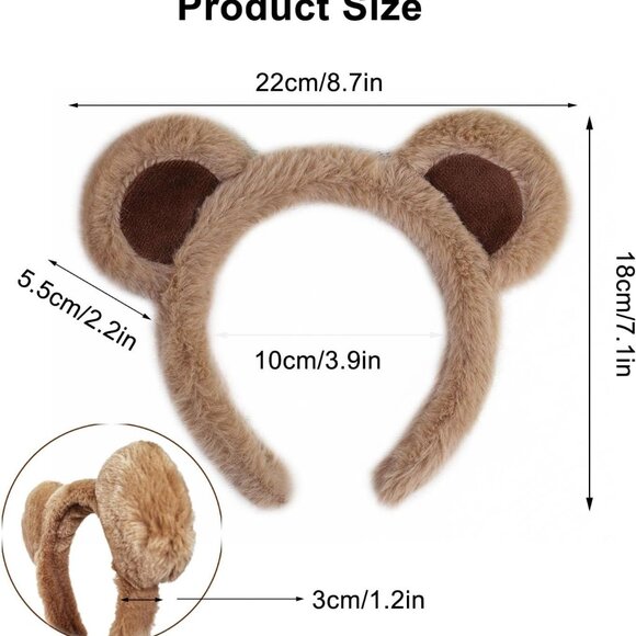 Bear Ears Headband Animal Ears Hair Hoops Hair Accessories Cosplay Costume for C - Picture 2 of 5